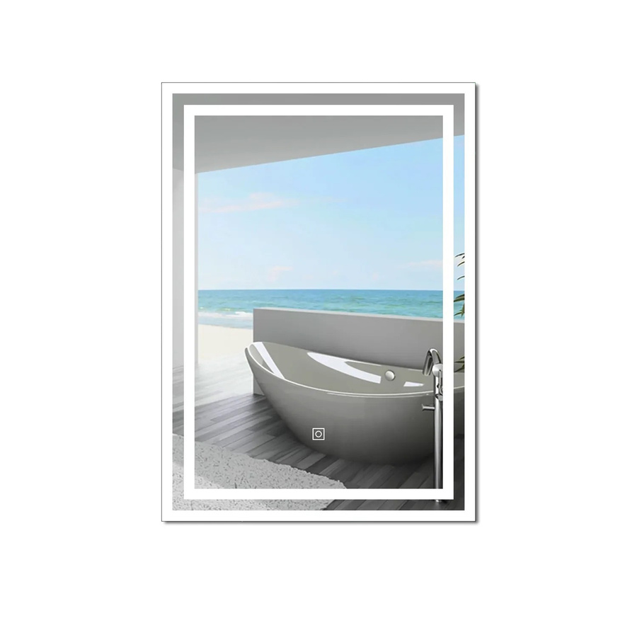 Aica Sanitär Badspiegel mit LED Beleuchtung, dimmbar, drei Lichtfarben, Memory Touch, B/H: 50 x 70 cm, Weiß - Bild 2