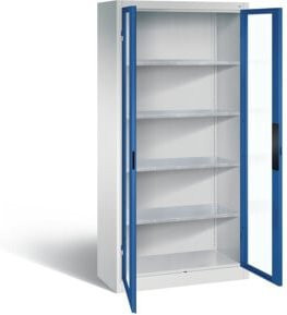 C+P Werkzeugschrank Acurado mit Türen, Farbe: Front Enzianblau, Korpus Lichtgrau, H x B x T: 195 x 93 x 40 cm - Bild 1