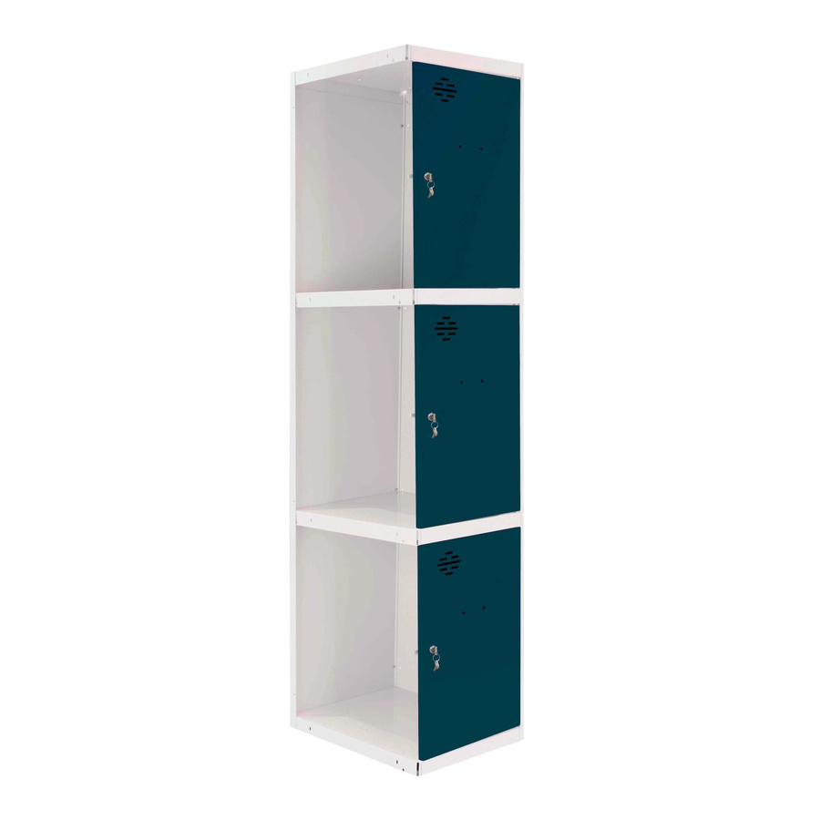 PROREGAL Spind AMEGO Anbaumodul mit 3 Abteilen, Schließfach Garderobe aus Metall, Weiß-Anthrazit, H x B x T: 180 x 40 x 50 cm - Bild 2