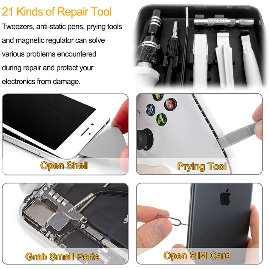 WOZOBUY 122 in 1 Magnetisches Präzisions-Schraubendreher-Set für Laptop und Computer-Reparatur, Grau - Bild 3
