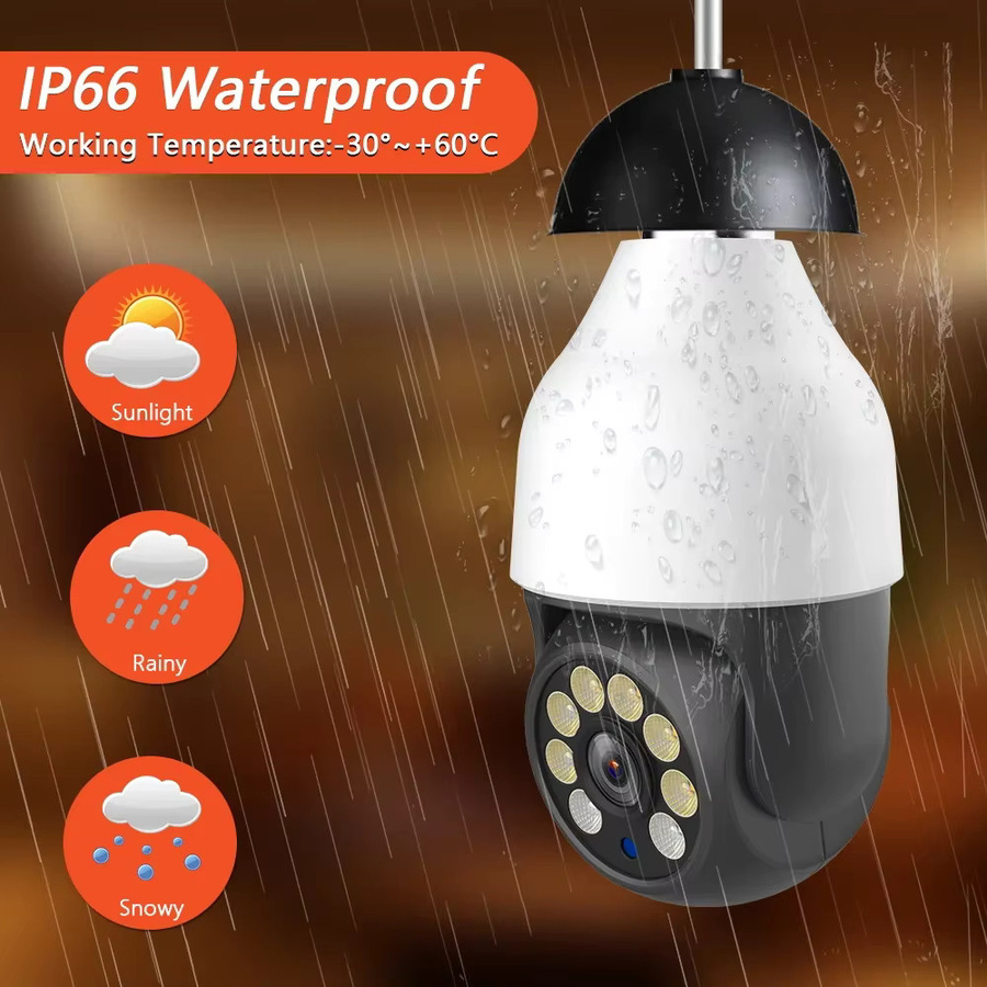 Tuya E27 Glühbirnen Kamera Outdoor 2K 5MP PTZ IP Sicherheit Kamera mit 5G WiFi, Nachtsicht und Personen-Tracking in Weiß - Bild 4