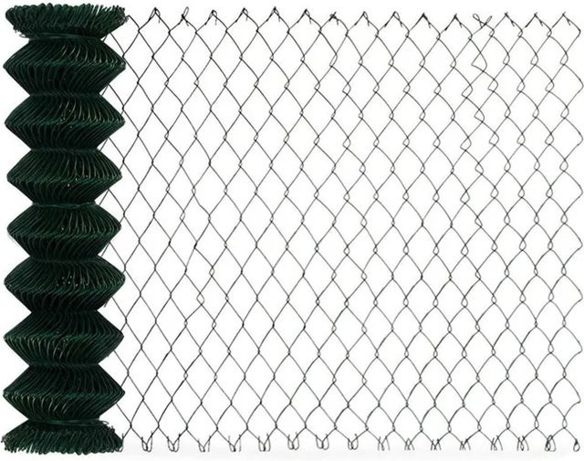 Karat Maschendrahtzaun in Grün mit PVC-Beschichtung, Drahtstärke: 2,8 mm, Maschenweite: 6 x 6 cm, B: 1 m, L: 15 m - Bild 1