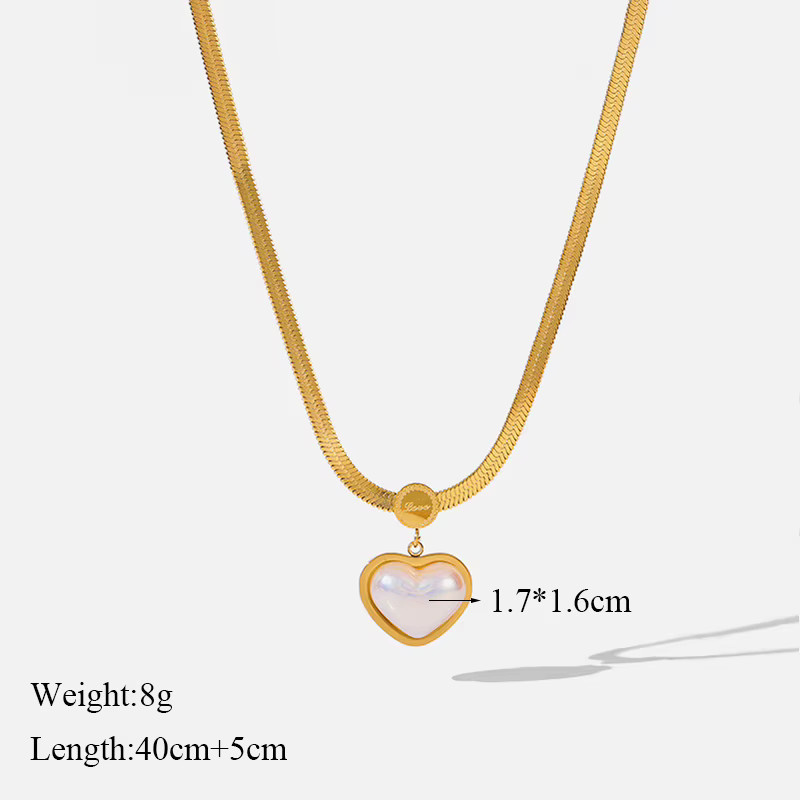 Eilieck Halskette Edelstahl, Gold, Herz, Damen - Bild 2