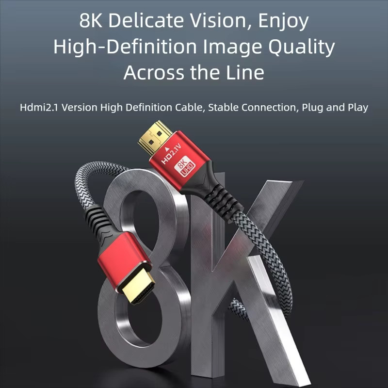 DIXSG HDMI 2.1 Kabel für 8K 60Hz und 4K 144Hz High Speed Übertragung für TV, Monitor und Spielkonsolen - Bild 2