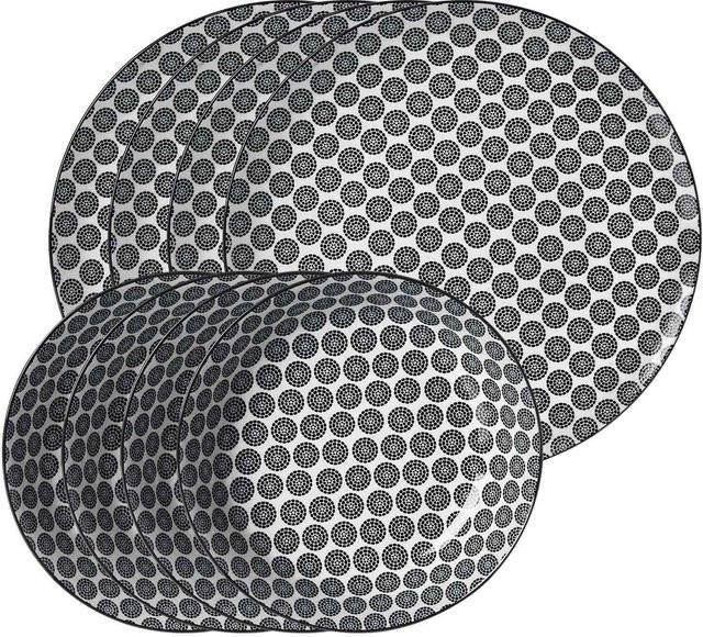 Ritzenhoff & Breker Tafelservice Takeo Circles aus Porzellan, 8er Set, Weiß, Geometrisches Design - Bild 1