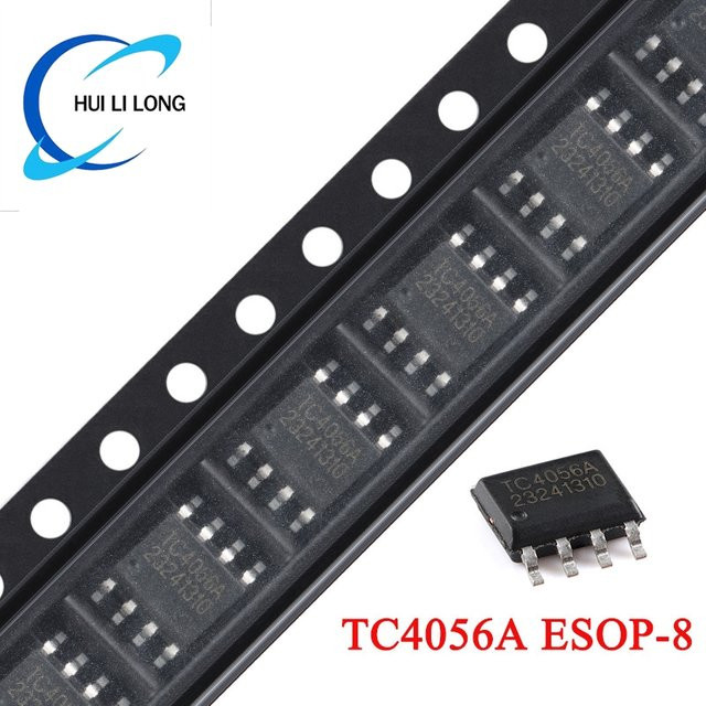 TC4056A ESOP-8 Linear Lithium-Batterie Lade-IC Set, 1A Ladegerät kompatibel mit TP4056 Original Chip, Farbe: Schwarz - Bild 1