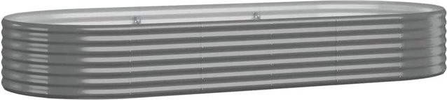 vidaXL Hochbeet aus verzinktem Stahl in Grau, B: 249 cm, T: 100 cm, H: 36 cm - Bild 1