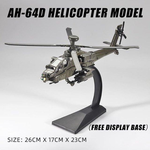 Linyi toy car Amerikanischer Kampfhubschrauber Ah-64D, Spielzeugmodell, 1:64, mit Licht, ab 14 Jahren - Bild 1
