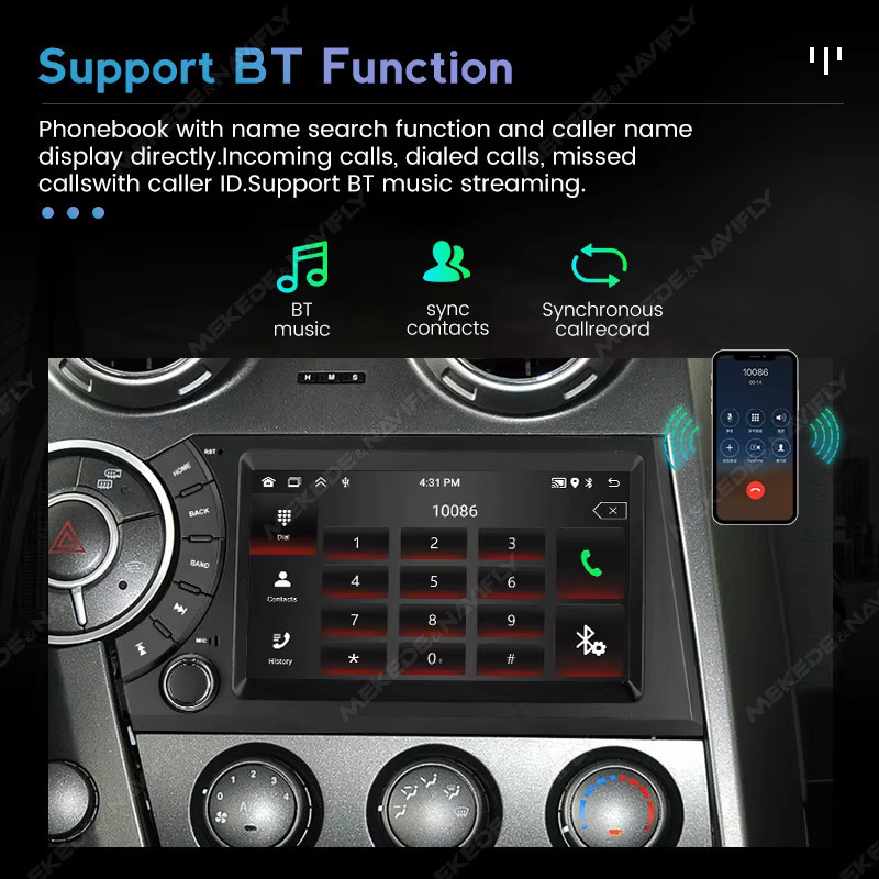 MEKEDE Carplay Android Auto Radio für Ssangyong Actyon und Kyron 2005-2011 mit 7 Zoll IPS Bildschirm, WIFI und GPS in Schwarz - Bild 3