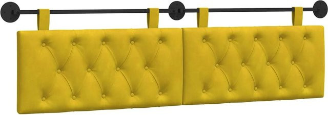 vidaXL Wandmontiertes Polsterpaneel aus Samt in Gelb, B/H/T: 190 x 55 x 7 cm - Bild 1