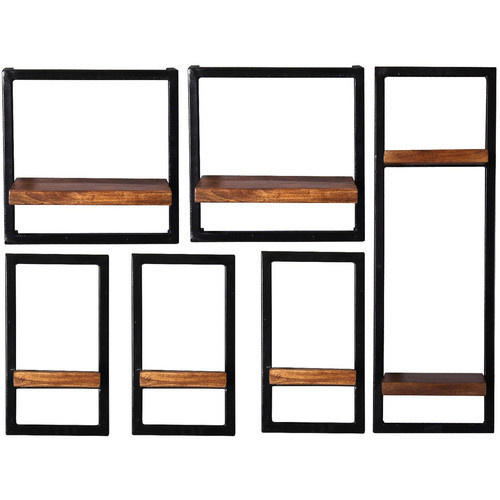 SIT Wandregal PANAMA mit 7 Fachböden aus Holz und Metall in Braun, B/T/H: 120 x 25 x 75 cm - Bild 2