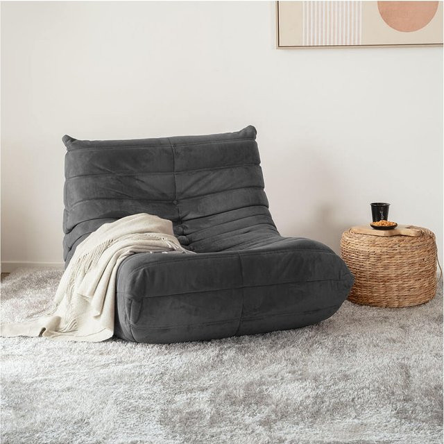 HOME DELUXE Relaxsessel CHILL in Anthrazit mit Samtbezug und Kaltschaumfüllung - Bild 1