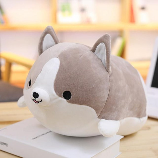 Binchi Keji Travel Corgi Hund Plüsch Spielzeug Puppe, grau, 30cm - Bild 1