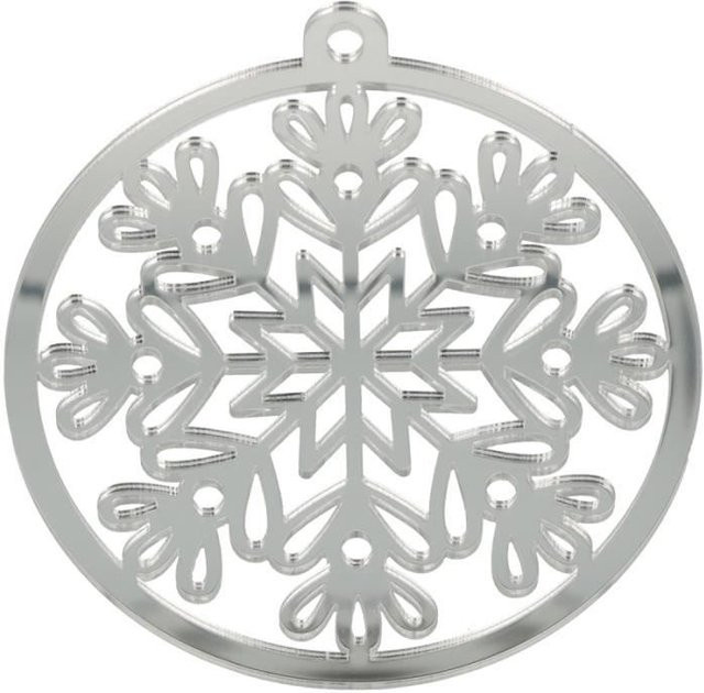 ARTEMIO Weihnachtsdekoration Schneeflocke aus Acryl in Silber, Höhe: 10 cm - Bild 1
