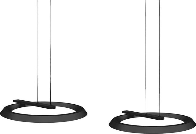 Oligo Yano One LED-Pendelleuchte 2-flammig mit Tunable White (2200K - 5000K), Baldachin Weiß matt und Kopf Schwarz, dimmbar und höhenverstellbar - Bild 1