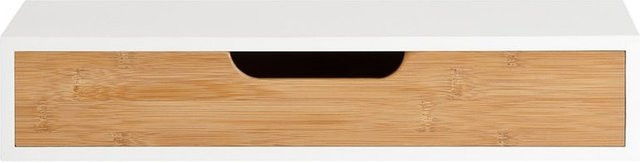 SoBuy Wandregal mit Schublade in Holzoptik, Modernes Wandregal für Wohnzimmer und Esszimmer, B: 40 cm, T: 24,5 cm, H: 8 cm - Bild 1