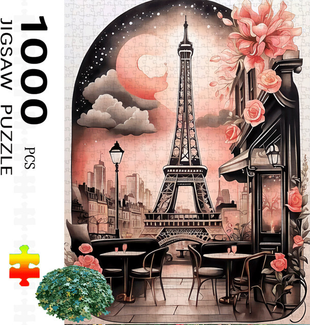 Challengi Eiffelturm Paris Street Scene Puzzle, 1.000 Teile - Bild 1
