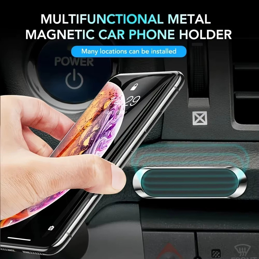 HTHwish Magnetischer Autotelefonhalter in Schwarz für iPhone, Xiaomi und Huawei zur Befestigung am Armaturenbrett oder an der Wand inklusive Magnet-Aufkleber - Bild 2