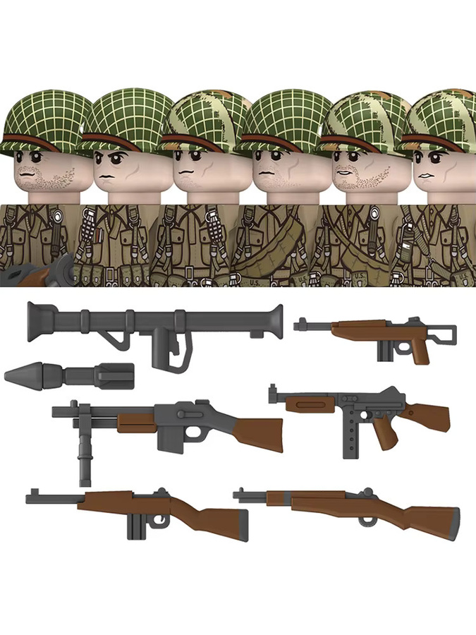 Brangdy WW2 US 101st Airborne Division Militär Soldaten Bausteine Set mit Infanterie, Air Force und Waffen Zubehör in Mehrfarbig - Bild 2