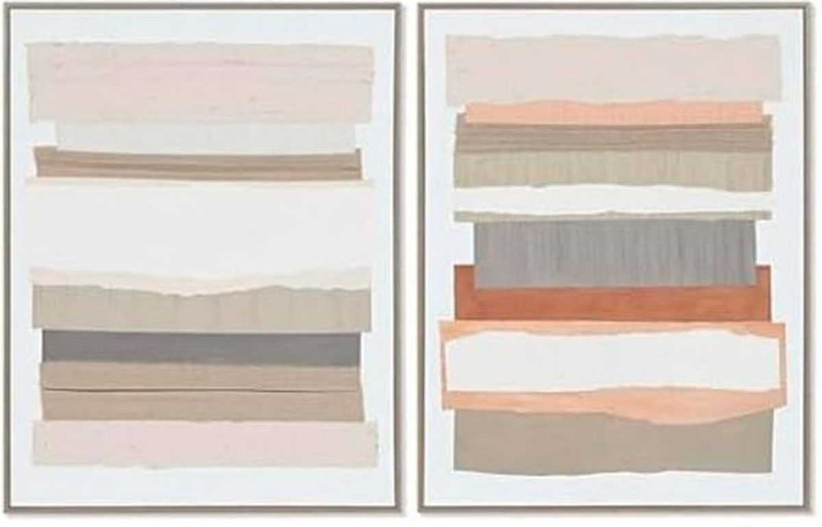 Tableau HOME ESPRIT Urbain Abstrakt Geometrisch Dekoration Mehrfarbig 2 Stück B/T/H: 62,3 x 4,5 x 82,3 cm - Bild 1