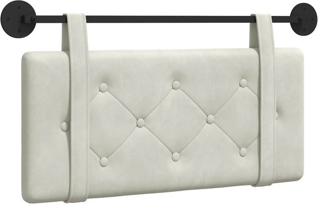 vidaXL Wandmontiertes Polsterpaneel aus Samt in Creme, B/H/T: 90 x 55 x 5 cm - Bild 1