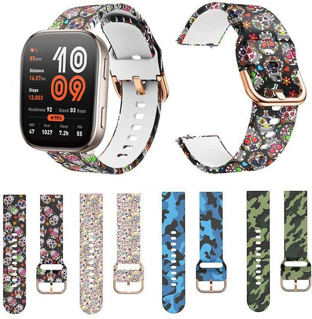 Amazfit Uhrenarmband Silikon, bedruckt, Damen, bunt - Bild 1