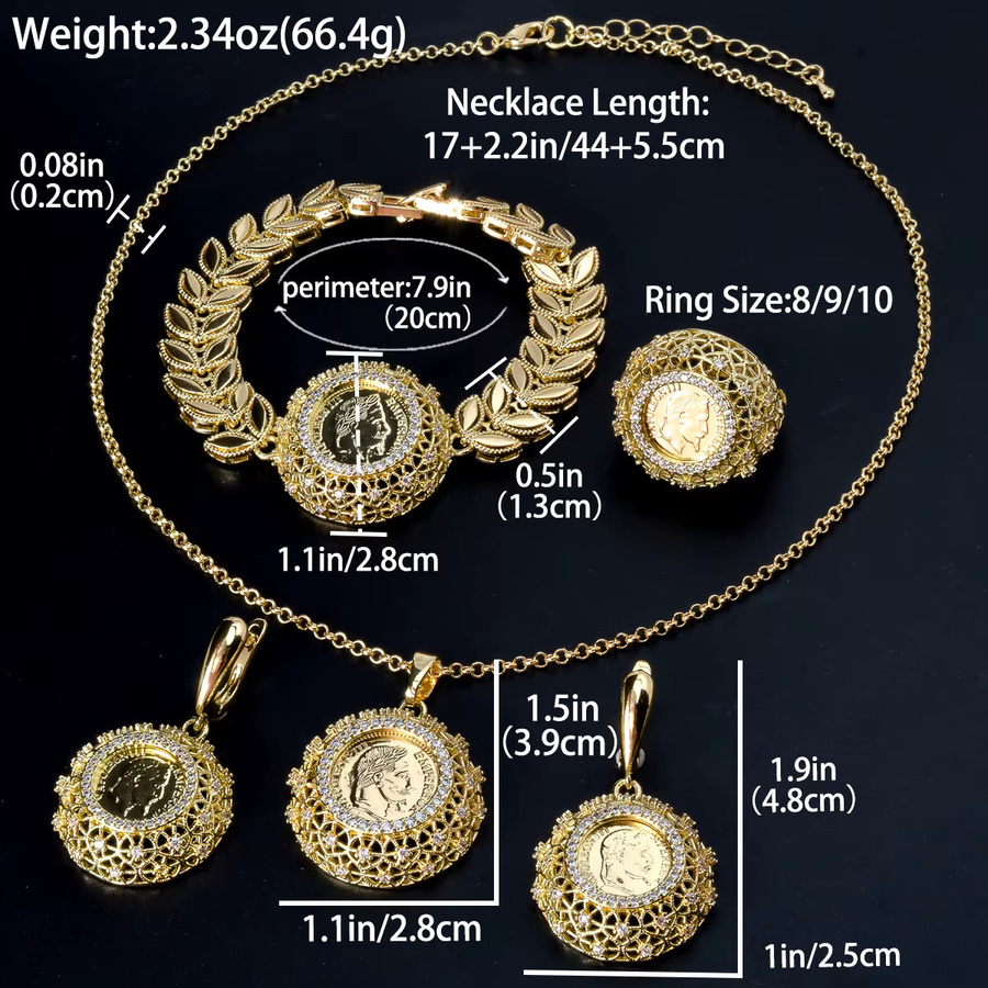 Diana Modeschmuck Schmuckset, Messing, Gold, Kristall, Damen - Bild 2
