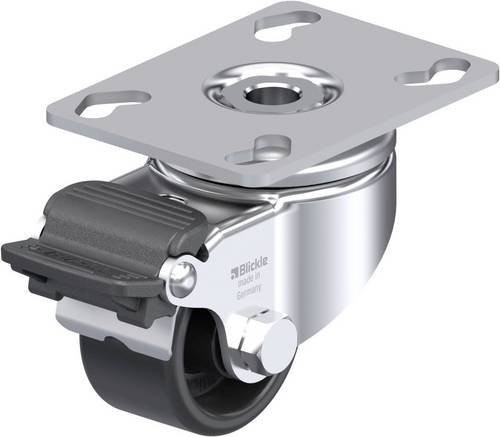 Blickle Apparate-Lenkrolle LKPA-POA 52G-RA in Schwarz und Silber mit 50 mm Rad-Durchmesser und einer Tragfähigkeit von 120 kg - Bild 1