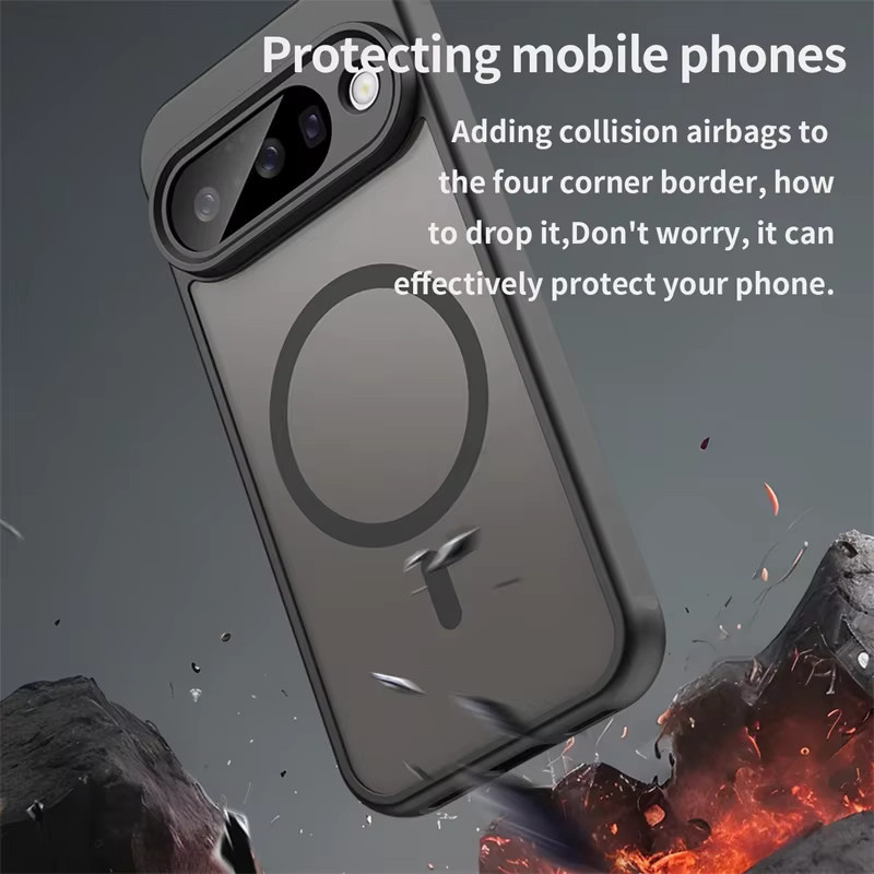 Magnetische Schutzhülle für Google Pixel 9 8 7 Pro XL in Matt-Transparent mit MagSafe Kompatibilität - Bild 2
