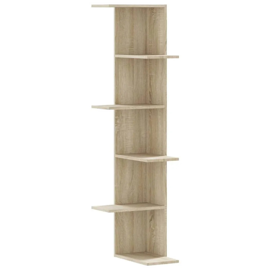 vidaXL Wand-Eckregal aus Holzwerkstoff in Sonoma-Eiche, B/T/H: 36,5 x 36,5 x 140 cm - Bild 2
