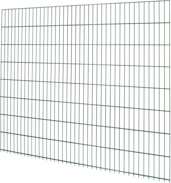 Doppelstabmattenzaun aus Stahl in Grün, verzinkt und pulverbeschichtet, Höhe: 163 cm, Breite: 201 cm - Bild 1