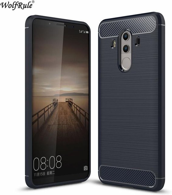 Stoßfeste Silikon Schutzhülle im Bürsten-Stil für dein Huawei Mate 10 Pro in Schwarz - Bild 1