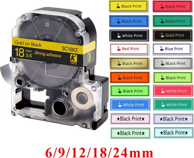 Epson Etikettenband in Grün für LW300, LW400, LW-600P und LW-700 - Bild 1