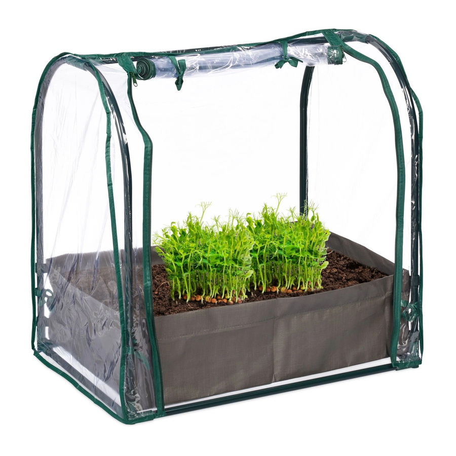 Relaxdays Folienfrühbeet aus Stahl und PVC in Grün Transparent inklusive Pflanzsack B: 70 cm, T: 68 cm, H: 50 cm - Bild 2