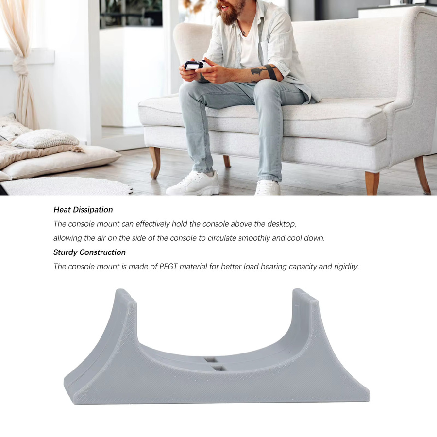 Arealer Horizontaler und Vertikaler Konsolenhalter für Nintendo Wii U, Schwarz, Rutschfester 3D-gedruckter Ständer - Bild 4