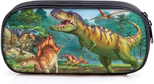 Fancy Style Studio Kosmetiktasche und Federmäppchen mit Dinosaurier-Druck für Kinder in Multicolour - Bild 1