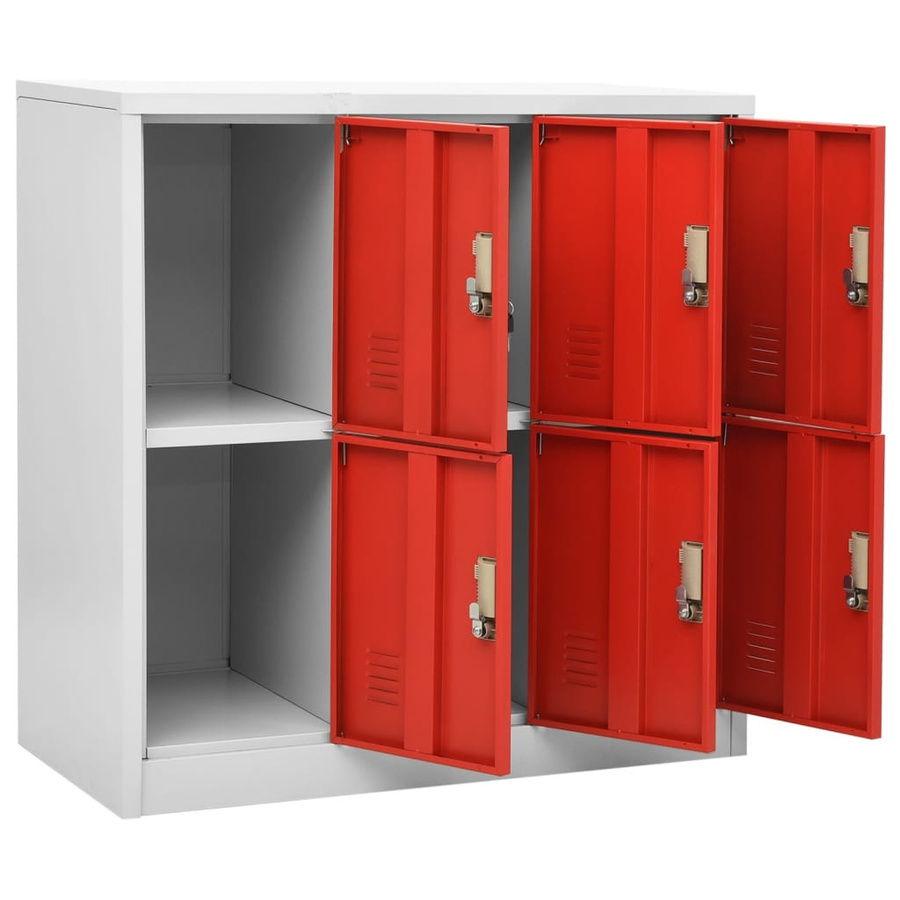 vidaXL Schließfachschrank aus Stahl in Grau und Rot mit Schloss, B/T/H: 90 x 45 x 92,5 cm - Bild 3