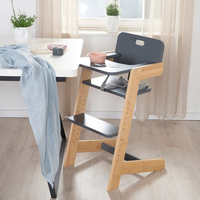 Roba Treppenhochstuhl Nature Up in Anthrazit und Braun aus Holz und MDF - Bild 1