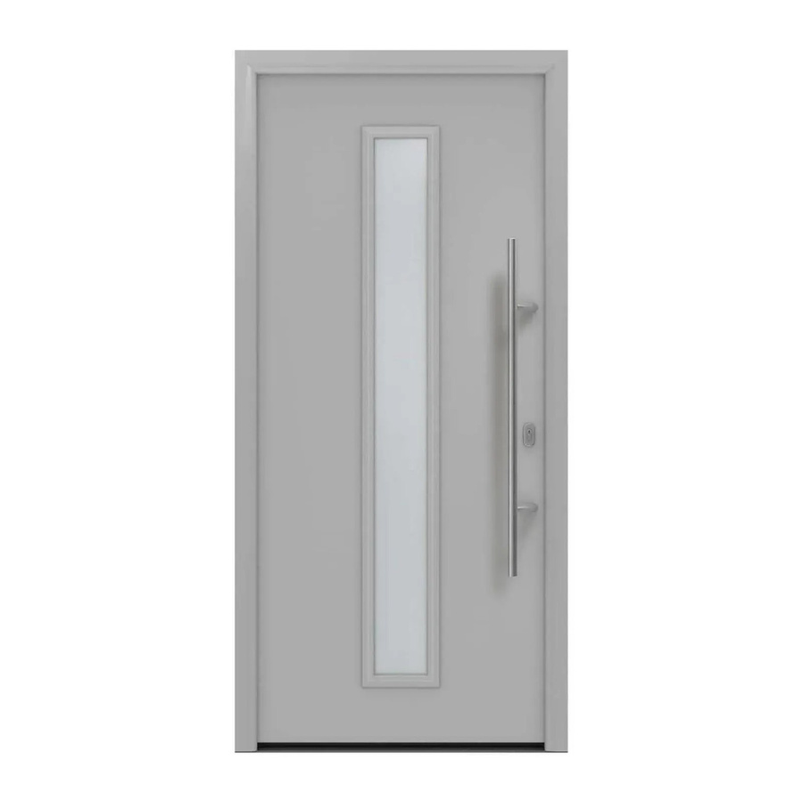 EcoStar Haustür Isopro IP 020S mit Glaseinsatz, Weißaluminium, B: 110 cm, H: 210 cm, DIN Rechts - Bild 2