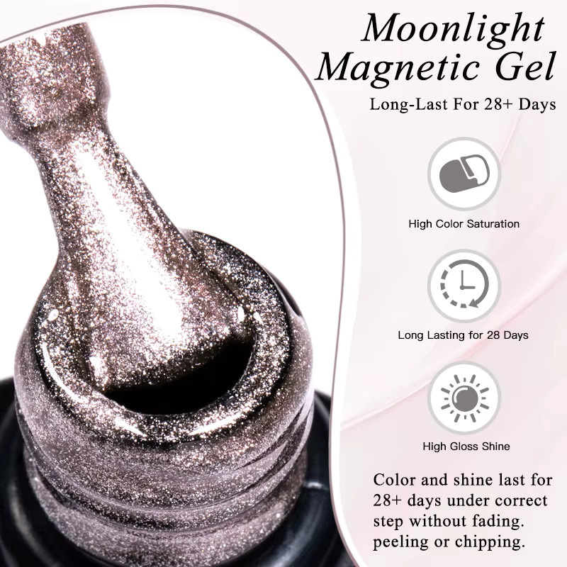 Mtssii Magnetgel-Nagellack-Set, 7-teilig, holografischer Glitzer, schimmernd - Bild 4