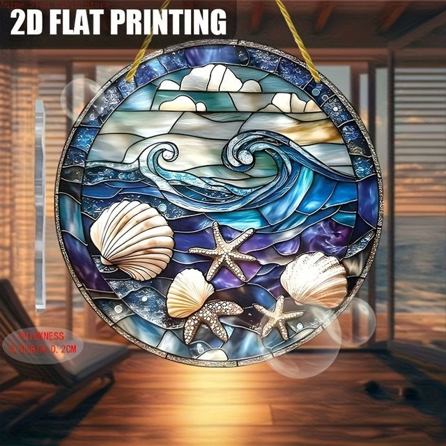 Potdemiel Sonnenfänger Herbst Acryl Rund Multicolour Dekorationsartikel für Fenster und Tischdeko Durchmesser: 20 cm - Bild 1