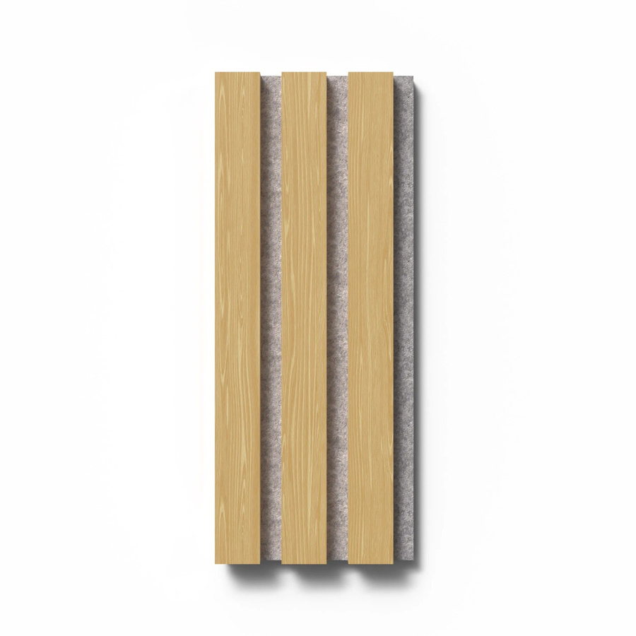 Denpanels Akustikpaneel Muster Eiche Geölt in Braun mit grauem Filz und MDF im skandinavischen Stil, Breite: 29,5 cm, Höhe: 15 cm - Bild 2