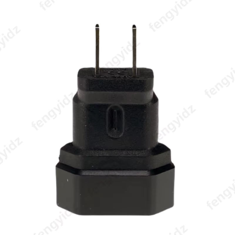 Fengyidz Reiseadapter US 2-Flachstifte Typ A mit USB-A Anschluss, Schwarz, CEE7/16 auf NEMA 1-15P 250V 10A - Bild 2