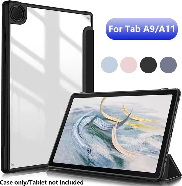 Minimalistische matte Acryl-Tablet-Hülle für Samsung Galaxy Tab A9 SM-X110, Tab A9 X115, Tab A11 SM-X135, Tab A11 X133 in Schwarz oder Weiß - Bild 1