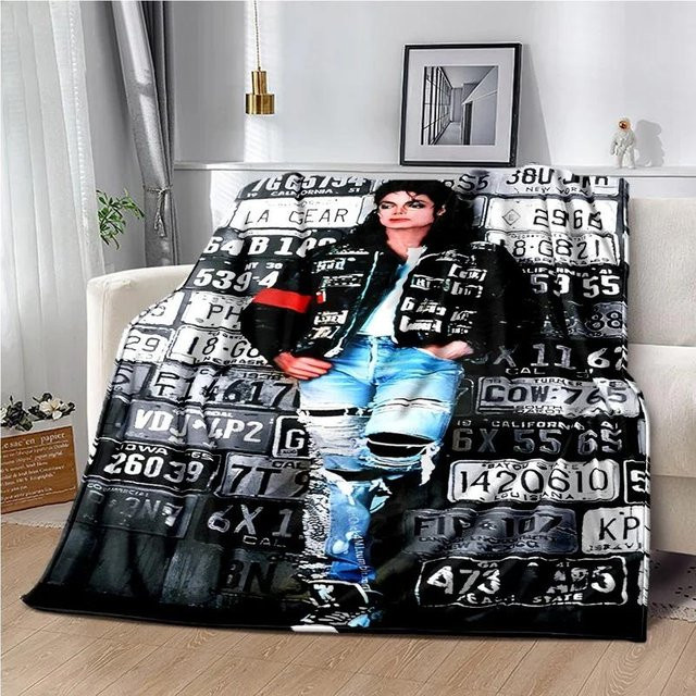 YunhengTechnology Michael Jackson Decke aus Flanell, Mehrfarbig, B/B: 150 x 200 cm - Bild 1
