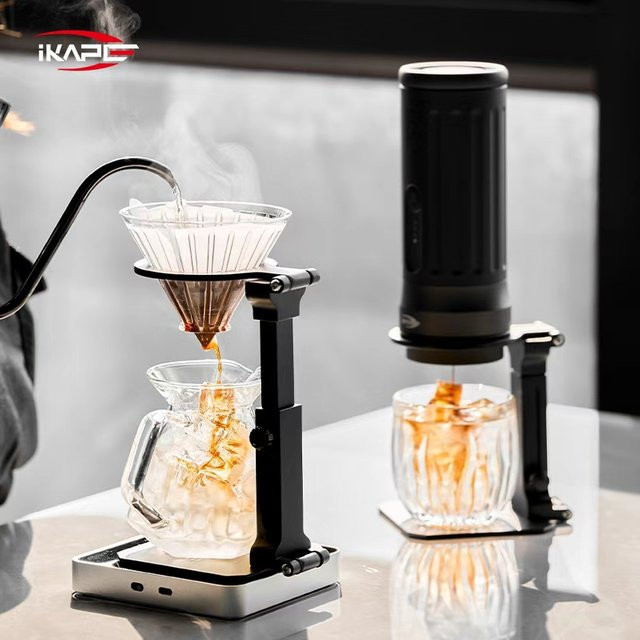 IKAPE Tragbarer Metall-Ständer für Hario Filterpapiere und Aeropress Kaffeemaschinen in Schwarz - Bild 1
