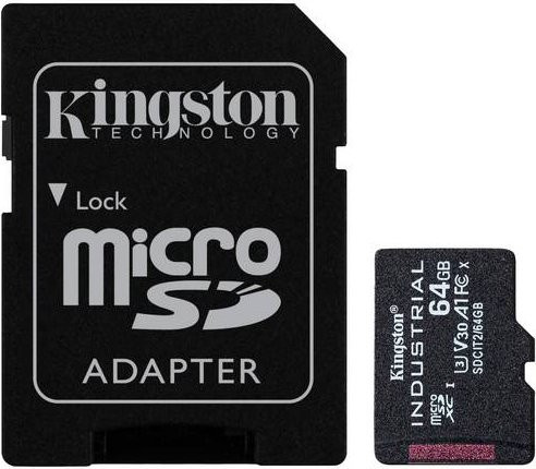 Kingston Industrial microSDXC Speicherkarte 64 GB mit Adapter, V30, UHS-I, Schwarz - Bild 2