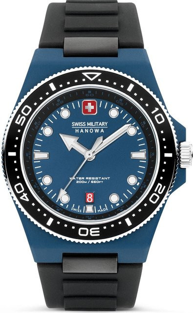 Swiss Military Hanowa Armbanduhr, Quarz, Edelstahl, 45 mm, Herren, Blau - Bild 1