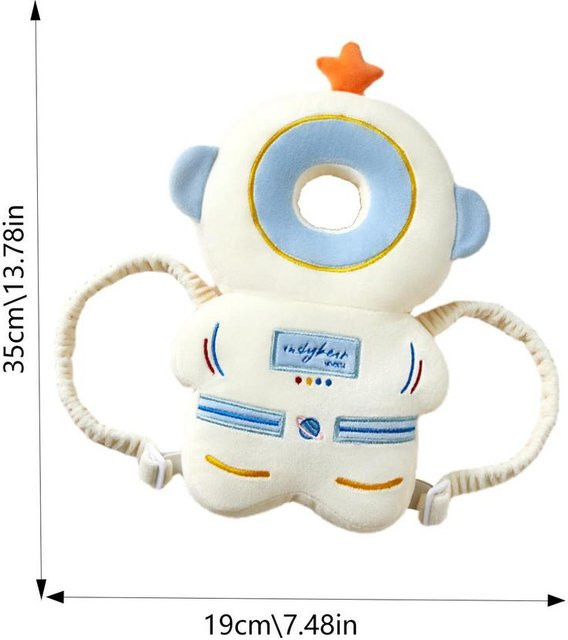 Kidsly Kopfschutzkissen für Babys mit Cartoon-Motiv in Weiß, atmungsaktive Anti-Fall-Mütze und Rückenkissen für kleine Kinder - Bild 1