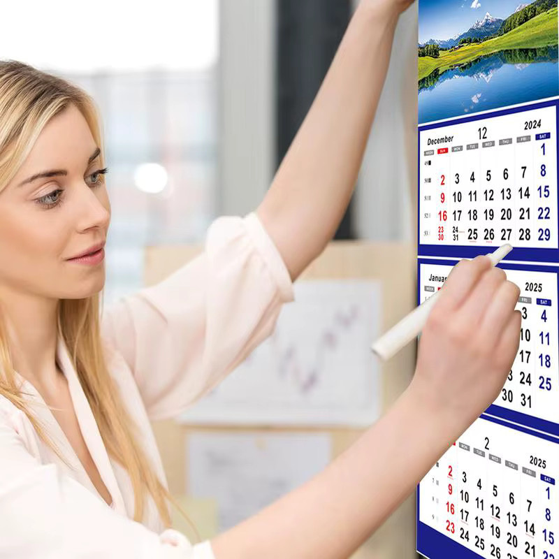 Kalender 2025 mit 3-Monats-Display für deine tägliche Planung und Organisation, vertikaler Wandkalender von Dezember 2024 bis Januar 2026, mehrfarbig - Bild 4